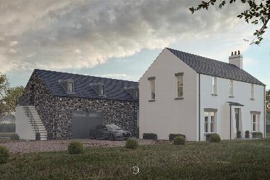White home and cobblestone extension in Northern Ireland